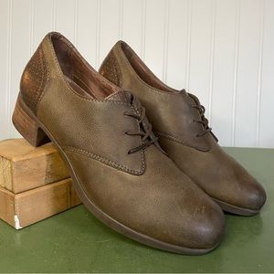 Dansko Brown Leather Lace-Up Heels